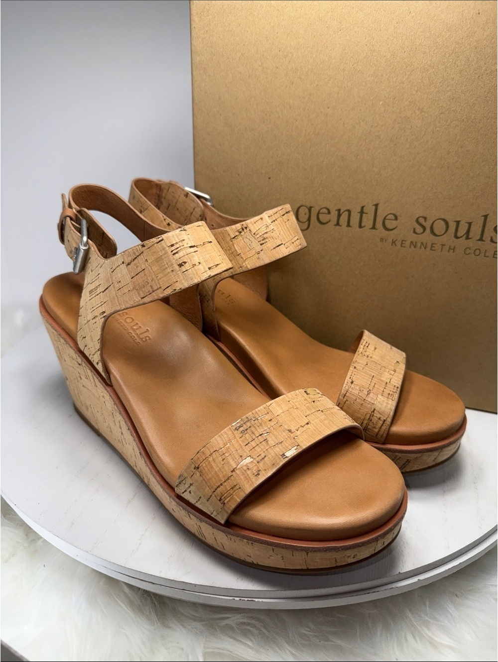 Gentle Souls Hope Wedge Sandal Natural Size 10 Med